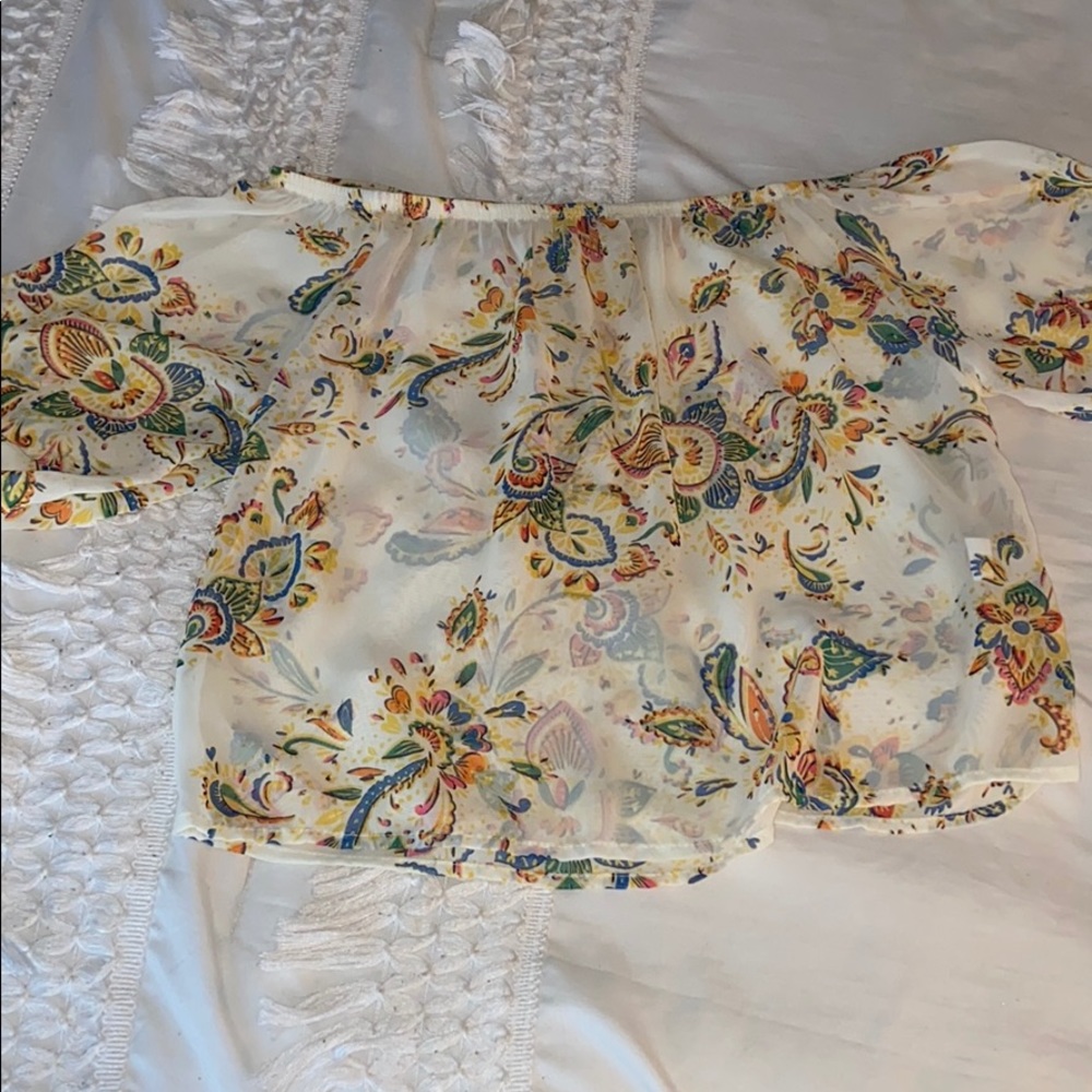 NWOT TOBI sheer off the shoulder top